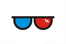 3D眼镜图标矢量