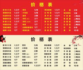 包子店价格表