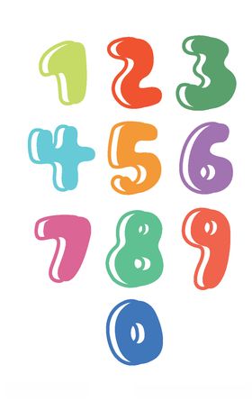 糖果色阿拉伯数字