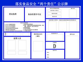 食品安全两个责任公示牌