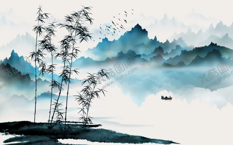 编号：24213412130931564972【酷图网】源文件下载-水墨山水竹子