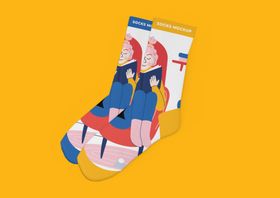 袜子样机素材文创品牌模板设计