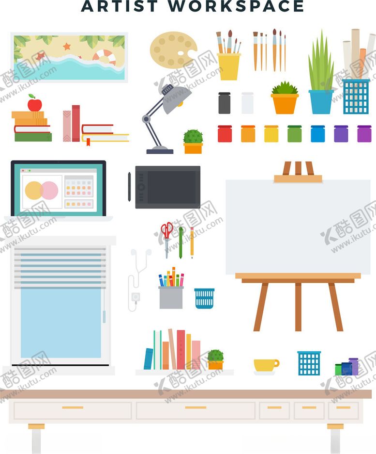 编号：54686111191331434318【酷图网】源文件下载-艺术家的创意工作空间