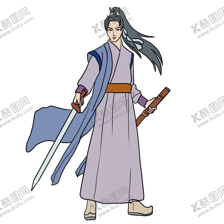 编号：33708105010717466237【酷图网】源文件下载-水墨武侠人物