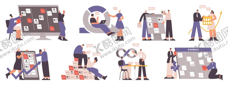 编号：36233204091615165340【酷图网】源文件下载-职场人物工作插图