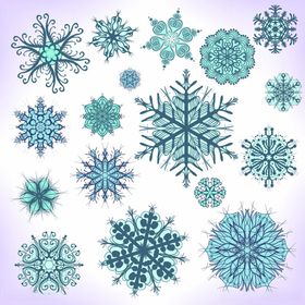多彩雪花图案集合