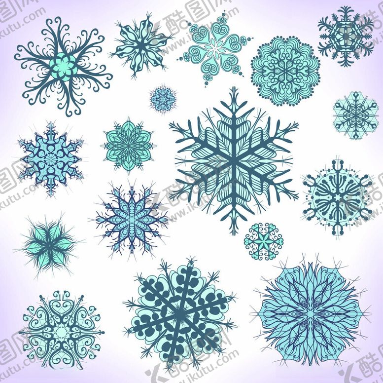 编号：84468506081128298556【酷图网】源文件下载-多彩雪花图案集合