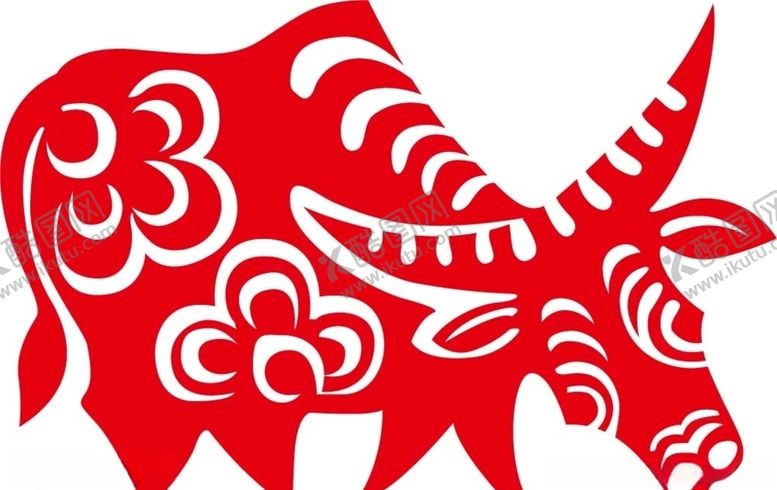 编号：40846605171908494355【酷图网】源文件下载-牛年剪纸素材
