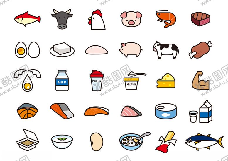 编号：54611409231827347340【酷图网】源文件下载-多样食物图标集合