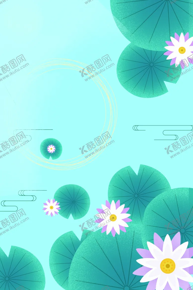 编号：66501404220322445434【酷图网】源文件下载-国画荷花