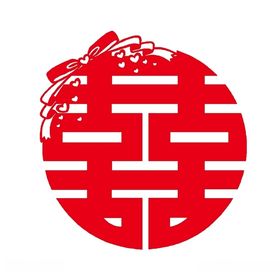 大红喜字窗花剪纸