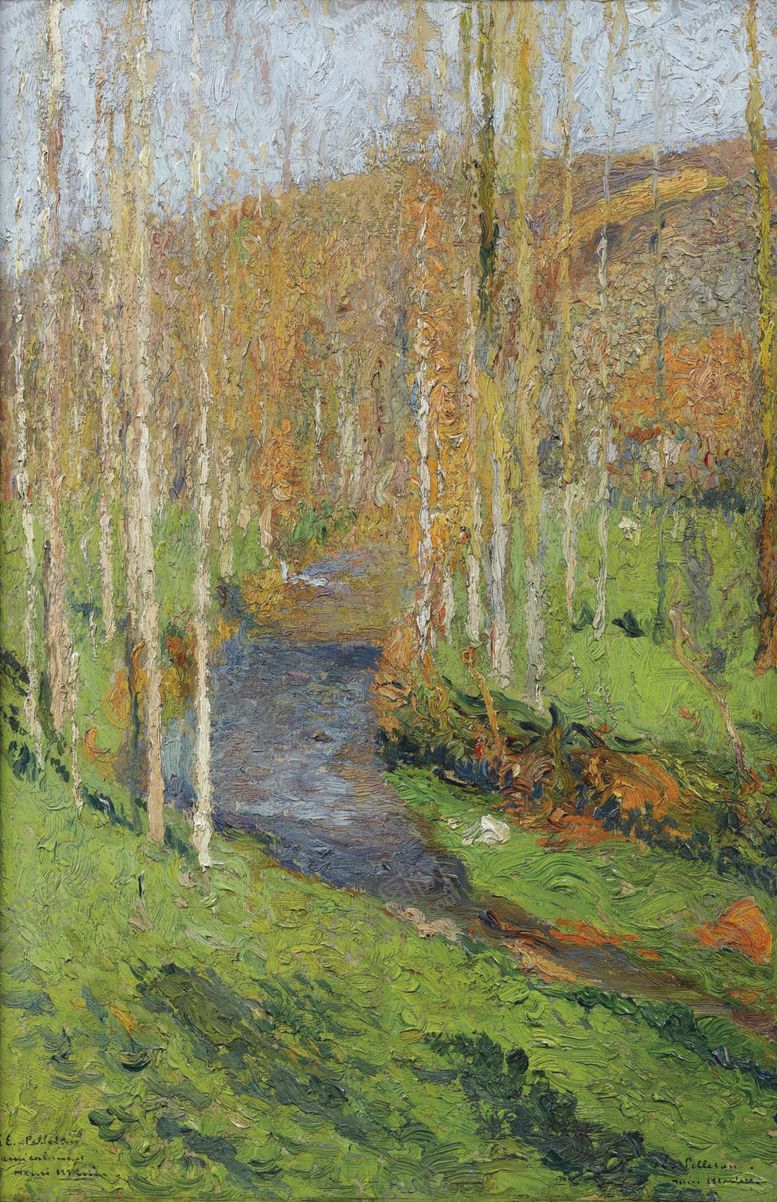 编号：74700410312108581147【酷图网】源文件下载-田园风景树林油画