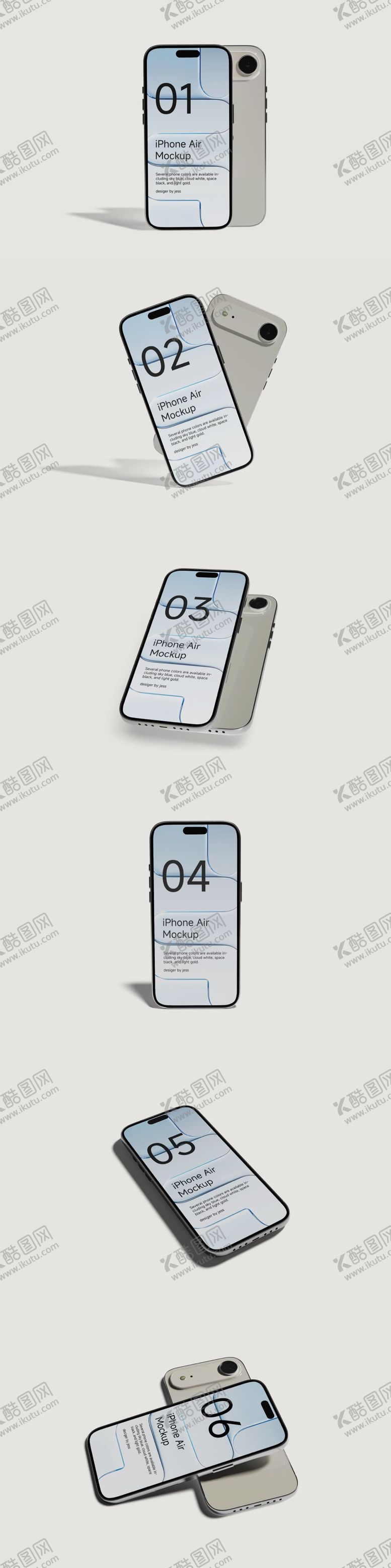 编号：60072004102332516584【酷图网】源文件下载-iPhone Air 手机贴图模样机
