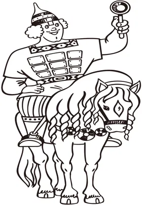 卡通画涂色描绘简笔