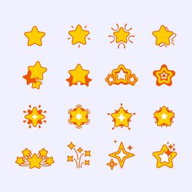 五角星光泽卡通素材
