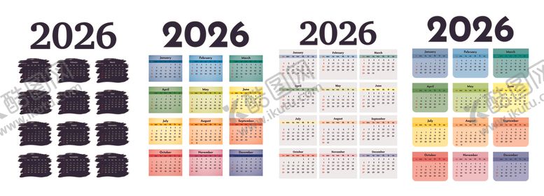 编号：79856712192348576075【酷图网】源文件下载-2026年日历模板