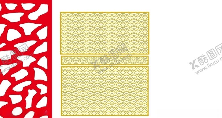 编号：45400709230730118705【酷图网】源文件下载-矢量鱼鳞花板屏风镂空