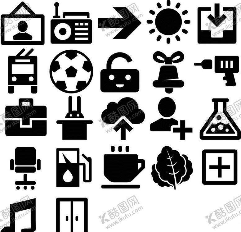 编号：64012509090559292108【酷图网】源文件下载-线性黑白图标