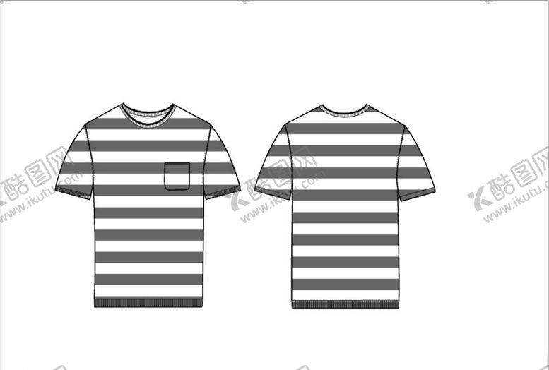 编号：60857010210458536307【酷图网】源文件下载-条纹针织衫款式图