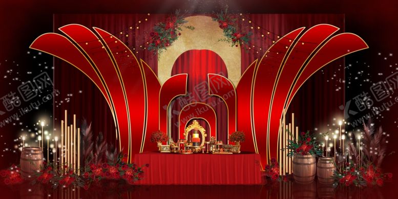 编号：49451710311123522527【酷图网】源文件下载-红色婚礼设计背景图片