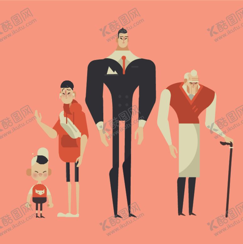 编号：88904609160932008976【酷图网】源文件下载-扁平人物插画