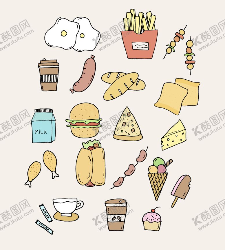 编号：31301401131718073632【酷图网】源文件下载-食物手绘