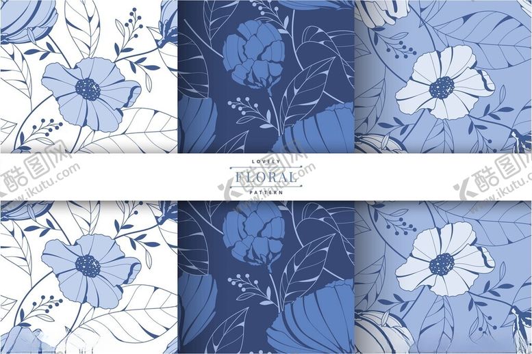 编号：69155404020242598572【酷图网】源文件下载-蓝白雏菊图案设计素材