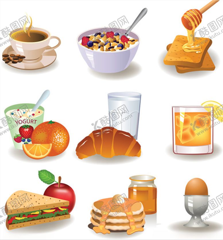 编号：10343210090918084290【酷图网】源文件下载-手绘西餐美食