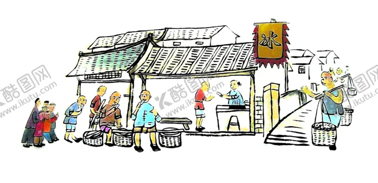 编号：36345104162113227826【酷图网】源文件下载-古代街道插画