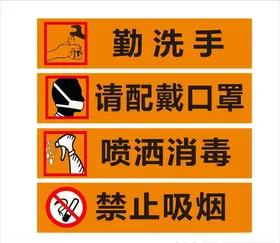 勤洗手戴口罩消毒标识标牌