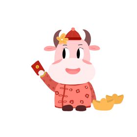 卡通牛挂历封面年年画年吉祥物