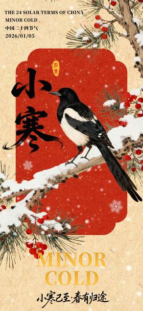 小寒中式海报
