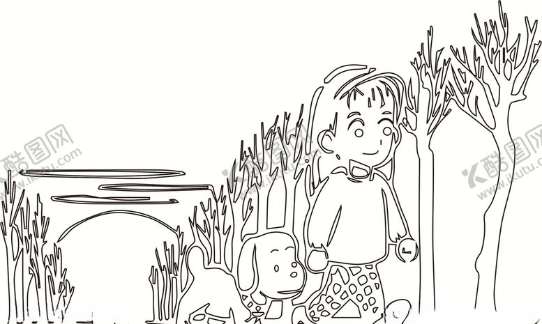 编号：28235710062036254535【酷图网】源文件下载-小女孩小狗