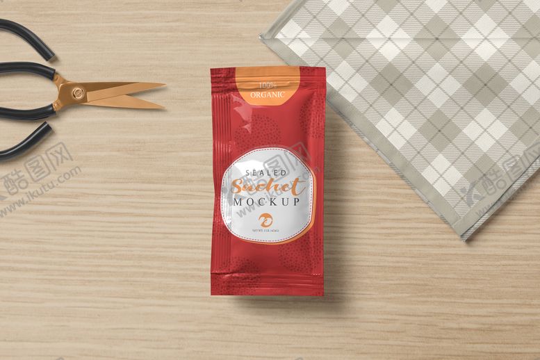 编号：49186310082250539768【酷图网】源文件下载-品牌酱包番茄包装小袋样机 
