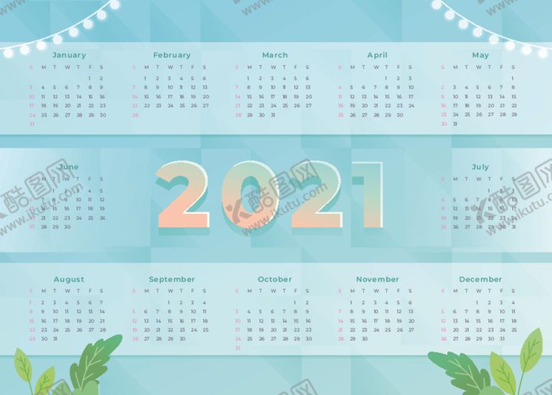 编号：72645004201400575166【酷图网】源文件下载-2021新年日历