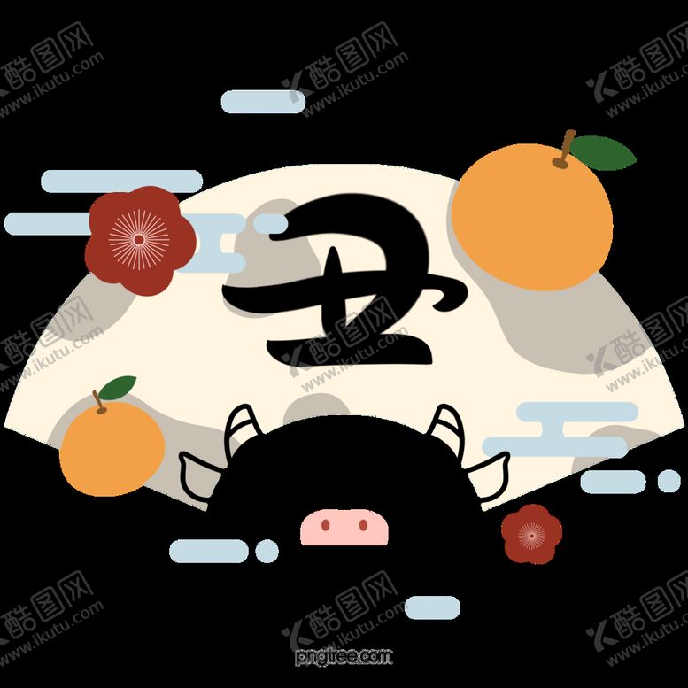 编号：13414711202128118373【酷图网】源文件下载-日式卡通猪扇子造型