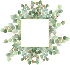 北欧小清新水彩植物图案