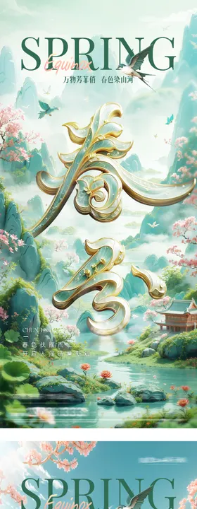地产春分创意系海报