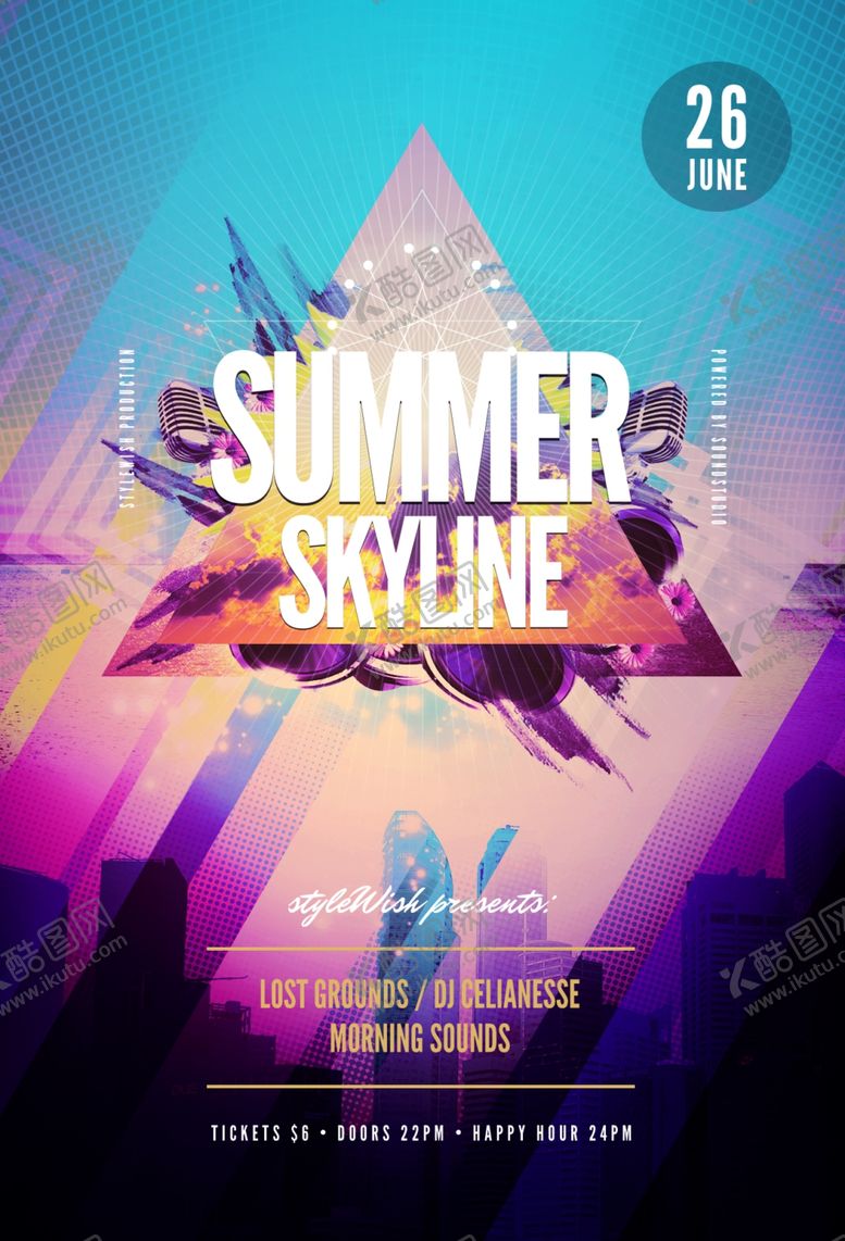 编号：10051209210718312729【酷图网】源文件下载-欧美时尚几何撞色海报