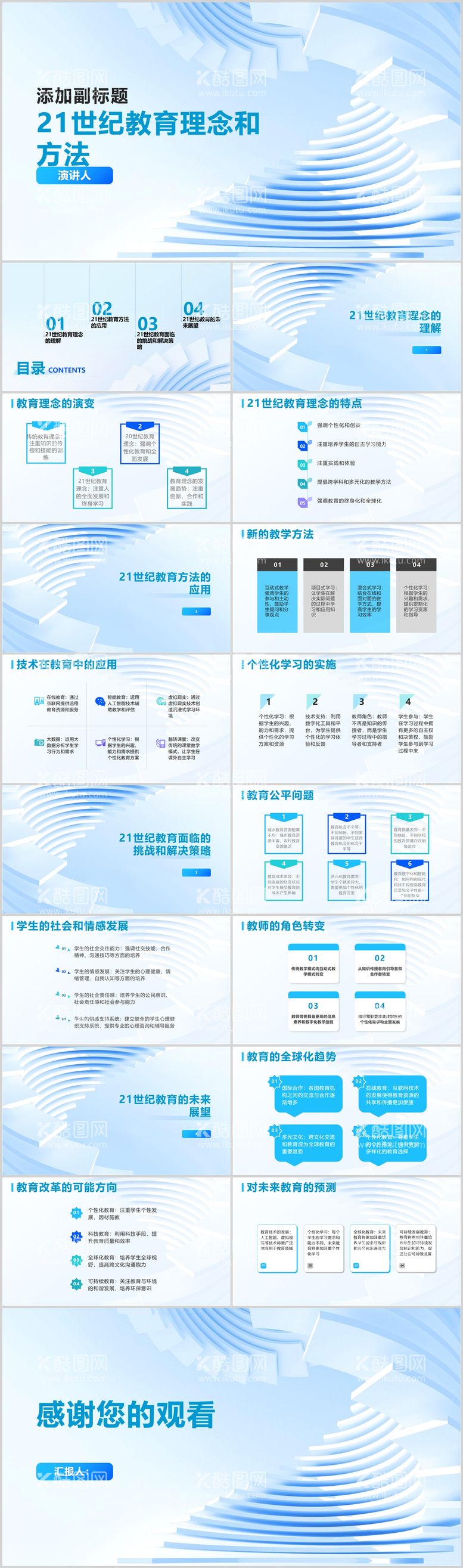 编号：59319111301450267762【酷图网】源文件下载-21世纪教育理念和方法PPT模板