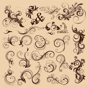 复古装饰性花纹设计元素