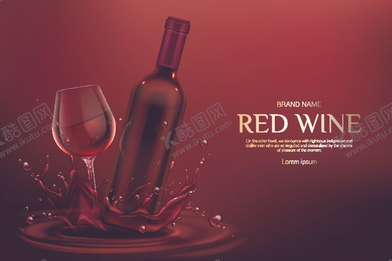 编号：55142410170232439420【酷图网】源文件下载-高端简约红酒海报设计
