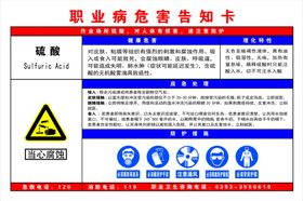 硫酸职业病危害告知卡