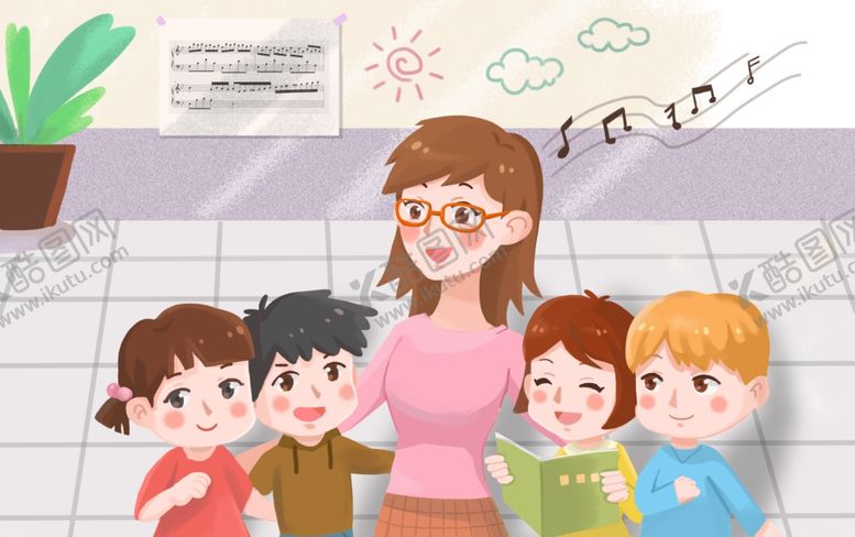 编号：13152209201331312872【酷图网】源文件下载-学校教育音乐课插画
