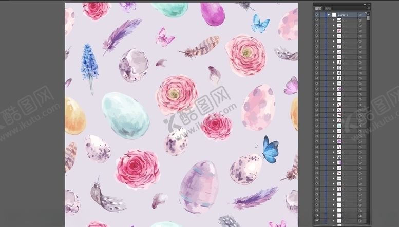 编号：53869509220434164592【酷图网】源文件下载-鹅卵石花卉羽毛涂鸦风格无限循环