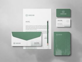 绿色系商务文具设计套装