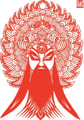 简谱剪纸京剧脸中国国粹传统国粹