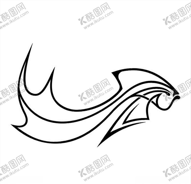 编号：80427904201114545708【酷图网】源文件下载-抽象金鱼线条矢量图