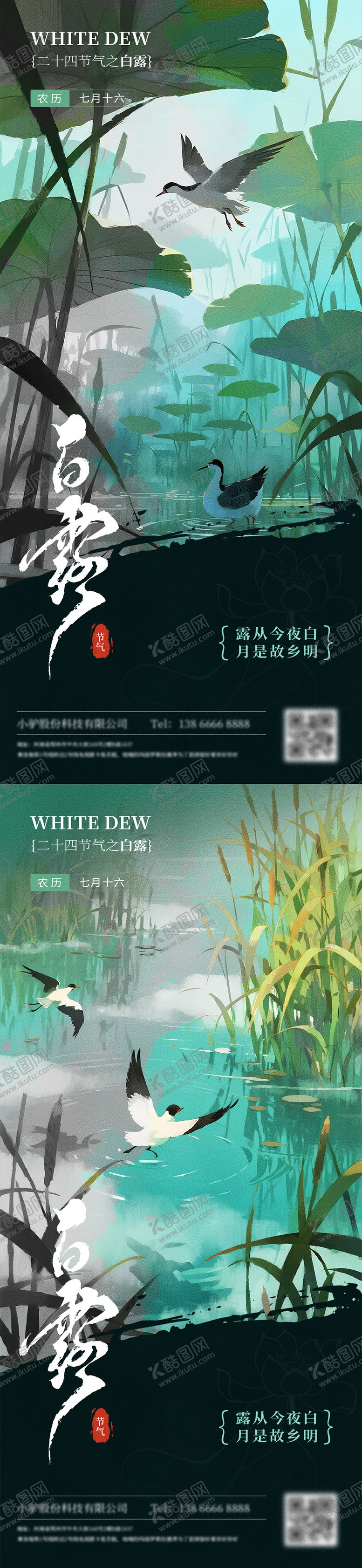 编号：18473709160400538113【酷图网】源文件下载-白露节气系列海报