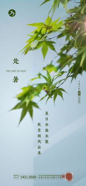 绿色处暑节气海报